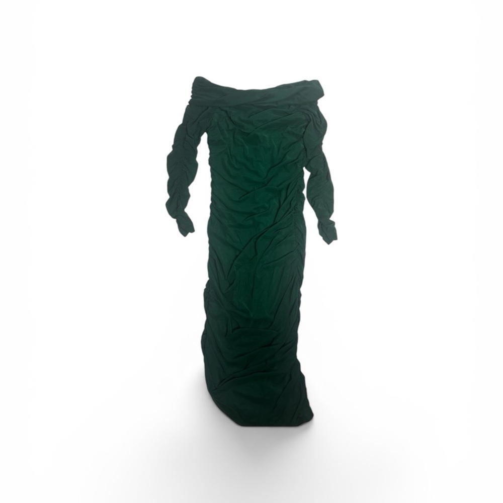 294. Prettygarden Chic Off-Shoulder Emerald Green Long Sleeve Dress — image 6 of 6